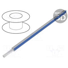 60527, ПРОВОД; ТРОС; CU; 16AWG; ПВХ; БЕЛО-СИНИЙ; 600В; 1X16AWG