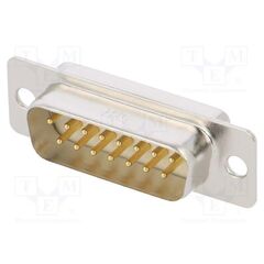 HDA-15P(50), D-SUB; PIN: 15; ВИЛКА; "ПАПА"; ПАЙКА; 5А; HD; ПОКРЫТИЕ: ПОЗОЛОТА