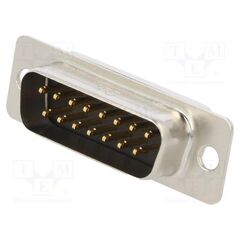 HDAB-15P(05), D-SUB; PIN: 15; ВИЛКА; "ПАПА"; ПАЙКА; HD; ПОКРЫТИЕ: ПОЗОЛОТА