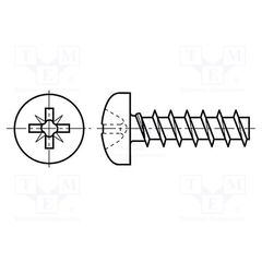 8315299, ВИНТ; ДЛЯ ТЕРМОПЛАСТОВ; 2,2X5; ГОЛОВКА: ЦИЛИНДРИЧЕСКАЯ; POZIDRIV