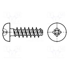 3205370, ВИНТ; ДЛЯ ТЕРМОПЛАСТОВ; 2,5X5; ГОЛОВКА: ЦИЛИНДРИЧЕСКАЯ; POZIDRIV