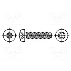 5001676, ВИНТ; ДЛЯ МЕТАЛЛА; 2X5; ГОЛОВКА: ЦИЛИНДРИЧЕСКАЯ; POZIDRIV; PZ1