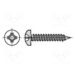 B3.5X45/BN695, ВИНТ; 3,5X45; ГОЛОВКА: ЦИЛИНДРИЧЕСКАЯ; PHILLIPS; PH2; ISO 7049