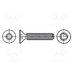 3271338, ВИНТ; 8X12; ГОЛОВКА: ПОТАЙНАЯ; TORX®; TX40; СТАЛЬ; ЦИНК; DIN 7500