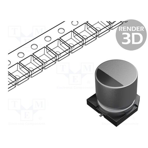 КОНДЕНСАТОР: ЭЛЕКТРОЛИТИЧЕСКИЙ; SMD; 22МКФ; 16ВDC; Ø5X5,4ММ; ±20%