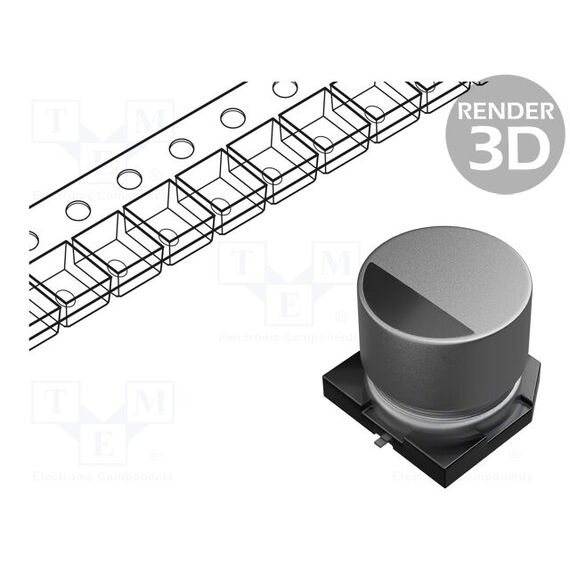 КОНДЕНСАТОР: ЭЛЕКТРОЛИТИЧЕСКИЙ; SMD; 330МКФ; 25ВDC; Ø10X10,2ММ