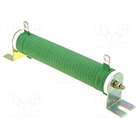 РЕЗИСТОР: ПРОВОЛОЧНЫЙ; 2,2ОМ; 100ВТ; ±5%; Ø28X151ММ; 200PPM/°C