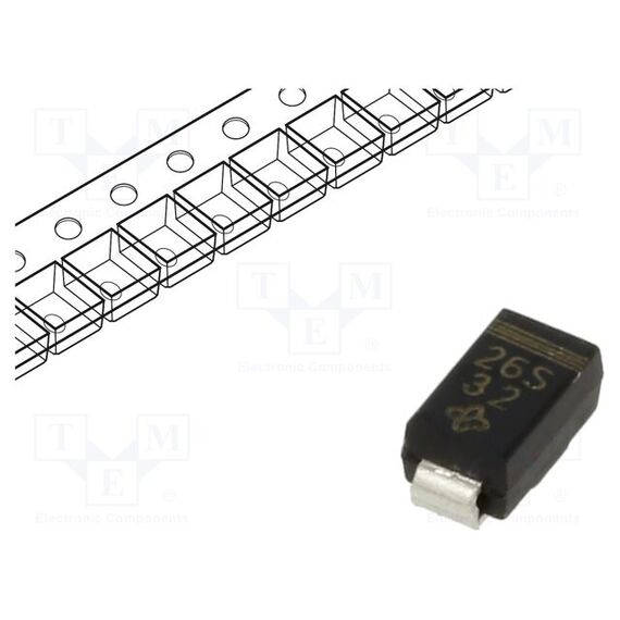 ДИОД: ВЫПРЯМИТЕЛЬНЫЙ ШОТТКИ; SMA; SMD; 60В; 2А; КАТУШКА 7 ДЮЙМОВ