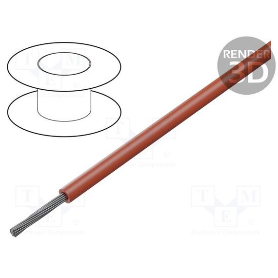 ПРОВОД; HOOKUP WIRE; ТРОС; CU; 20AWG; PTFE; КРАСНЫЙ; 600В; 30,5М