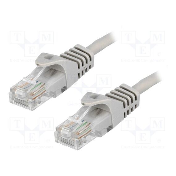 PATCH CORD; ВИЛКА RJ45,С ОБЕИХ СТОРОН; U/UTP; 5E; CCA; СЕРЫЙ; 20М