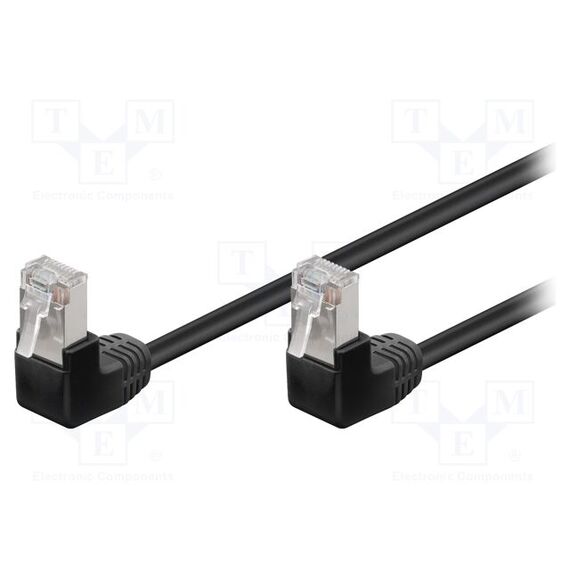 PATCH CORD; RJ45 DOWN ANGLED PLUG,BOTH SIDES; F/UTP; 5E; CCA; PVC