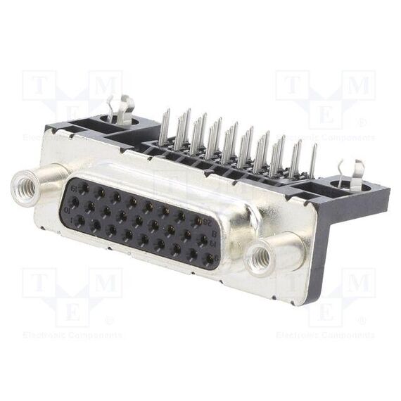 D-SUB HD; PIN: 26; ГНЕЗДО; "МАМА"; НА PCB; ПРЯМОЙ; THT; 5А; -55÷125°C