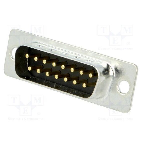 D-SUB; PIN: 15; ГНЕЗДО; "ПАПА"; НА PCB; ПРЯМОЙ; THT