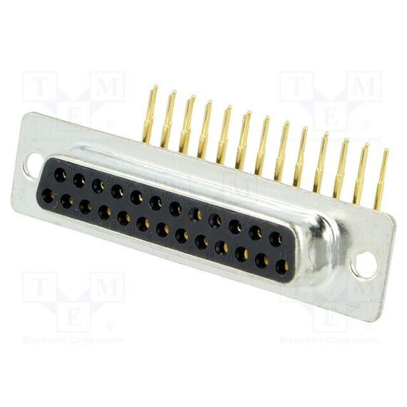 D-SUB; PIN: 25; ГНЕЗДО; "МАМА"; НА PCB; УГЛОВОЙ 90°; THT