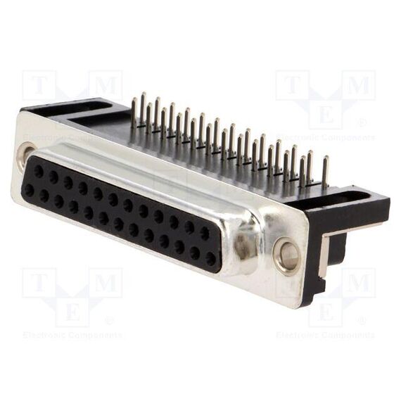D-SUB; PIN: 25; ГНЕЗДО; "МАМА"; НА PCB; УГЛОВОЙ 90°; THT
