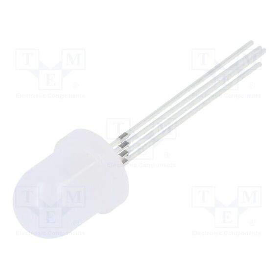 LED; RGB; 8ММ; 60°; ПОВЕРХНОСТЬ: ВЫПУКЛАЯ; 3÷15ВDC; КОЛ-ВО ВЫВ: 4