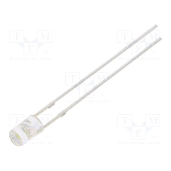 LED; БЕЛЫЙ; 3ММ; 2180÷3000МКД; 140°; ПОВЕРХНОСТЬ: ПЛОСКАЯ; -30÷85°C