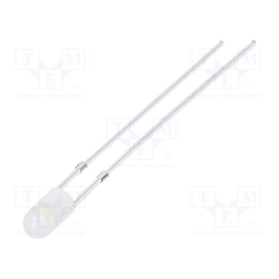 LED; БЕЛЫЙ ХОЛОДНЫЙ; 3ММ; 750÷1120МКД; 30°; ПОВЕРХНОСТЬ: ВЫПУКЛАЯ