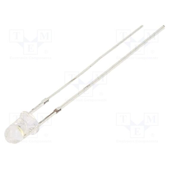 LED; БЕЛЫЙ ХОЛОДНЫЙ; 3ММ; 2180÷3000МКД; 70°; ПОВЕРХНОСТЬ: ВЫПУКЛАЯ