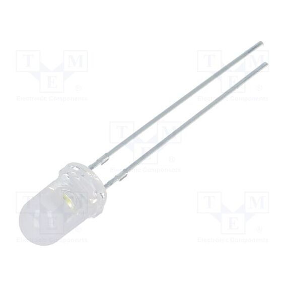 LED; БЕЛЫЙ ХОЛОДНЫЙ; 5ММ; 4200÷5800МКД; 100°; 2,7÷3,4ВDC