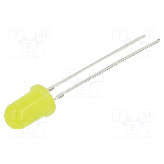 LED; ЖЕЛТЫЙ; 5ММ; 220÷330МКД; 60°; ПОВЕРХНОСТЬ: ВЫПУКЛАЯ; -30÷85°C