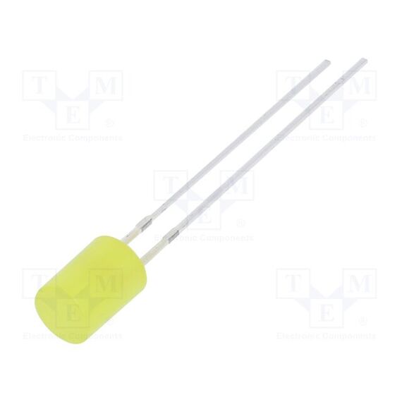 LED; ЖЕЛТЫЙ; 5ММ; 330÷500МКД; 140°; ПОВЕРХНОСТЬ: ПЛОСКАЯ; 78МВТ