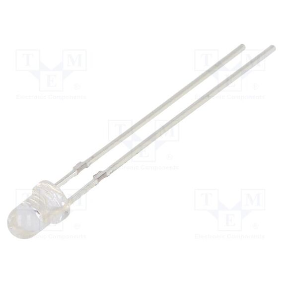 LED; ЖЕЛТЫЙ; 3ММ; 1560÷2500МКД; 30°; ПОВЕРХНОСТЬ: ВЫПУКЛАЯ