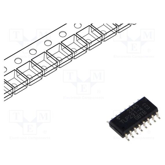 ОПТРОН; SMD; CH: 4; UИЗОЛ: 2,5КВ; UCE: 80В; SO16; 50МА