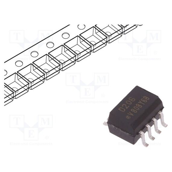 ОПТРОН; SMD; CH: 2; OUT: ТРАНЗИСТОРНЫЙ; UИЗОЛ: 5,3КВ; UCE: 80В; SO8