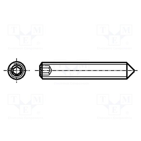 ВИНТ; M2,5X8; 0,45; ГОЛОВКА: БЕЗ ГОЛОВКИ; ШЕСТИГРАННЫЙ; DIN 914
