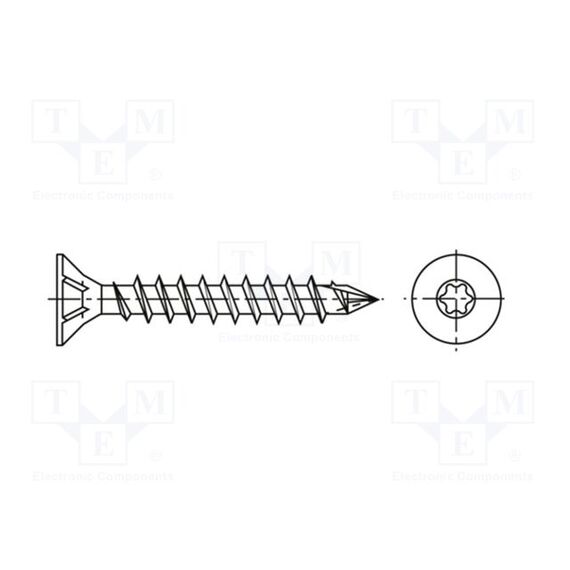 ВИНТ; ДЛЯ ДРЕВЕСИНЫ; 12X300; ГОЛОВКА: ПОТАЙНАЯ; TORX®; WIROX®