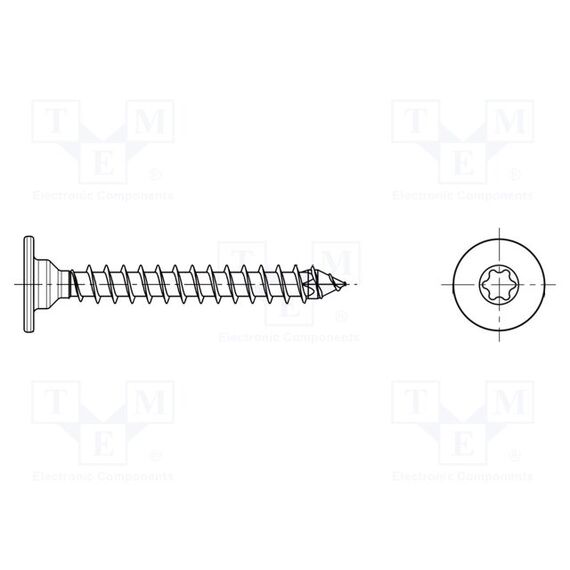 ВИНТ; ДЛЯ ДРЕВЕСИНЫ; 3,5X40; ГОЛОВКА: ЦИЛИНДРИЧЕСКАЯ; TORX®; TX20