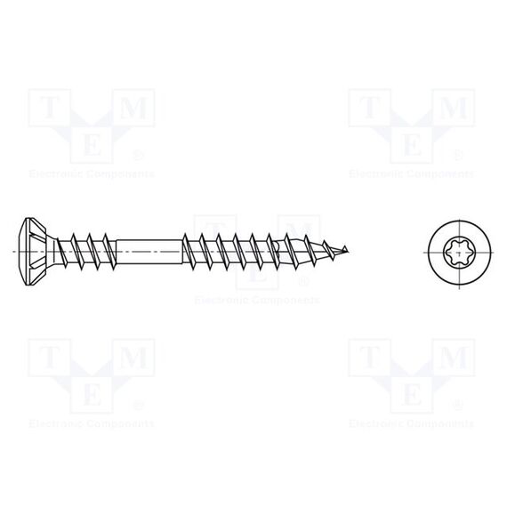 ВИНТ; ДЛЯ ДРЕВЕСИНЫ; 4,5X60; ГОЛОВКА: ПОТАЙНАЯ; TORX®; TX20; SPAX®