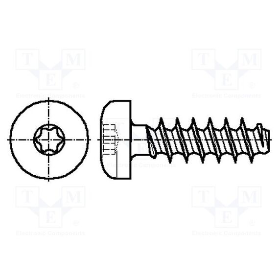 ВИНТ; ДЛЯ ТЕРМОПЛАСТОВ; 4X18; ГОЛОВКА: ЦИЛИНДРИЧЕСКАЯ; TORX®; TX20