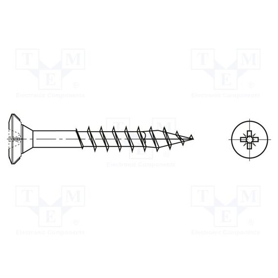 ВИНТ; ДЛЯ ДРЕВЕСИНЫ; 4X35; ГОЛОВКА: ПОТАЙНАЯ; POZIDRIV; WIROX®